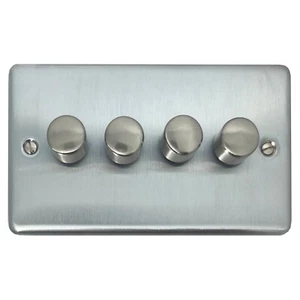 Satin Chrome CSCW Light Switches, Plug Sockets, Dimmers, Cooker, Fuse, TV, BT - Picture 1 of 47