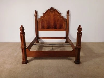 Каркас кровати Henredon Historic Natchez Queensize Empire викторианское пламя красное дерево - Изображение 1 из 4