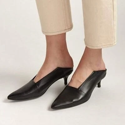 THAKOON BY NAADAM GATITO TACÓN CUERO MULAS TALLA 38 EU 6.5 US Y2K ESTILO MOBWIFE Foto 1 de 4