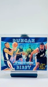 💎1998 Press Pass Double Threat TIM DUNCAN / MIKE BIBBY Rookie (RC) Promo 1 of 1 - Picture 1 of 4