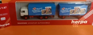 Herpa MAN 859031 OK gomma da masticare autoarticolato camion blu bianco H0 1:87 IMBALLO ORIGINALE - Foto 1 di 6