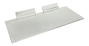 Slatwall Shelf 4" Deep x 10" Long Crystal Clear Injection Molded Lot of 10 - Picture 1 of 2