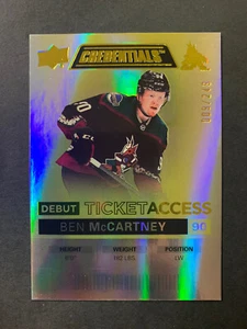 Ben McCartney 2021-22 Upper Deck Credentials Yellow Debut Ticket Access /249 - Picture 1 of 2