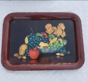 Bandejas de TV de Metal, Juego de 2, Cesta de Frutas de Uvas Vintage, Marrón para Servir Regazo Comedor - Imagen 1 de 4