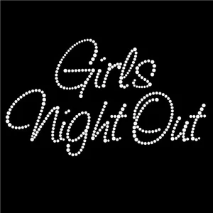 Hotfix Rhinestone Wedding Transfer iron on Girls Night Out - Picture 1 of 1