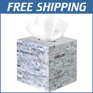 Charming 5.9” Cube Tissue Box Cover - Rustic Decor for Kitchen & Bathroom - Picture 1 of 10