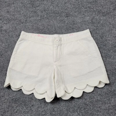 Pantalones Cortos Lilly Pulitzer Mujer 00 Blanco Buttercup Chino Seersucker tiro medio informales Foto 1 de 4