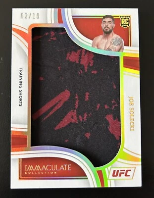 2023 Panini Immaculate UFC Joe Solecki ROOKIE RC Training Shorts 02/10 JUMBO - Image 1 of 2