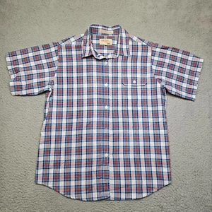 The Fox Collection Shirt Youth Boys Size 14 Short Sleeve Button Down Plaid - Picture 1 of 13