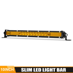 10inch Yellow LED Work Light Bar Slim Truck Offroad 4WD Driving Fog Light 12''