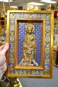 Fine Genuine Medieval Enameled Panel of Mary, Madonna with Child (CU1054) - Picture 1 of 6