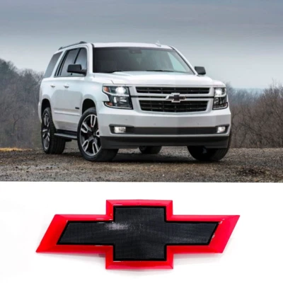 2015-2020 Chevrolet Tahoe Suburban Red Black Front Grille Bowtie Emblems - Image 1 of 4