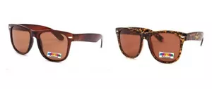 2 X Polarised Wayfay ( 1 X Leopard, 1 X Brown Frame Classic Sunnies Sunglasses - Picture 1 of 8