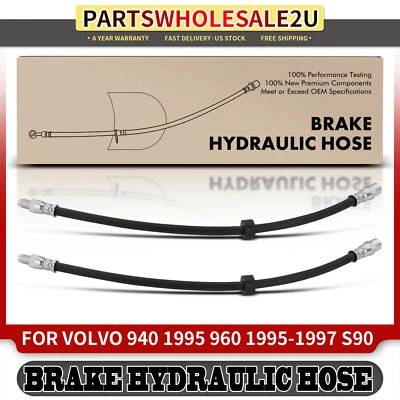 2x Front LH & RH Brake Hydraulic Hose for Volvo 940 1995 960 95-97 S90 1997 1998 Foto 1 de 4