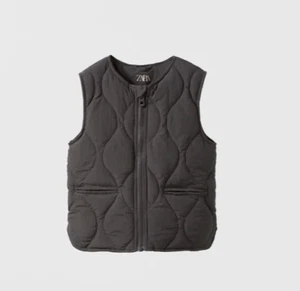 Zara Kids Girls Dark Charcoal Gray Quilted Puffer Vest - Size 2-3 Years - Picture 1 of 4