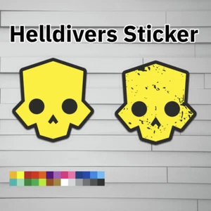Helldivers 2 Skull Vinyl Decal (Sticker, Car laptop window tumbler water bottle) - Picture 1 of 6