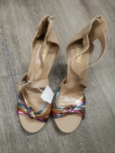Brash Damen Riemen hohe Absätze Sandalen Schuhe beige mehrfarbig US Größe 12 - Bild 1 von 5