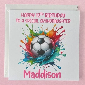 Tarjeta de cumpleaños personalizada de fútbol americano para niñas hija sobrina nieta adolescente - Imagen 1 de 4