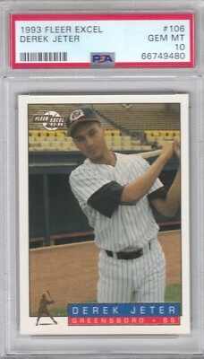 1993 Fleer Excel Hornets/Yankees Derek Jeter Card #106 HOF PSA 10 GEM MINT QTTY - Image 1 of 2