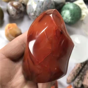 Carnelian Flame Crystal Tower Red Agate Flame Tower Energy Reiki Collector Decor - Picture 1 of 5