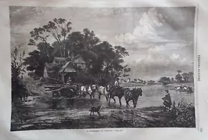 Scena country, disboscamento....... incisione su legno...1859 - Foto 1 di 1