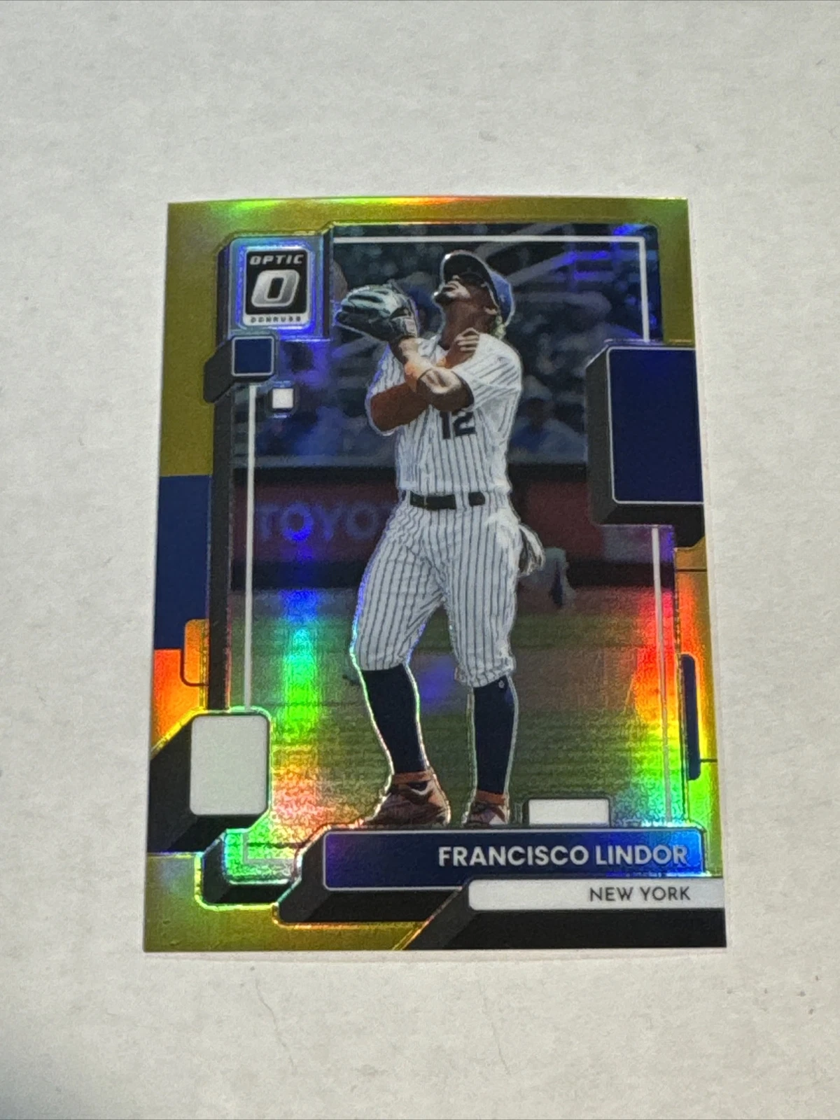 2022 Panini Donruss Optic Francisco Lindor Gold Prizm Parallel /10 Mets #188