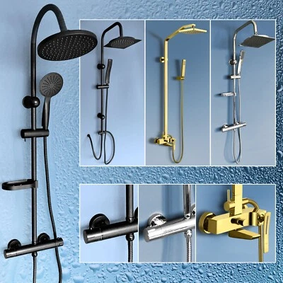 Duscharmatur mit Thermostat Komplettes Duschsystem Regendusche Duschbrausen - Bild 1 von 4