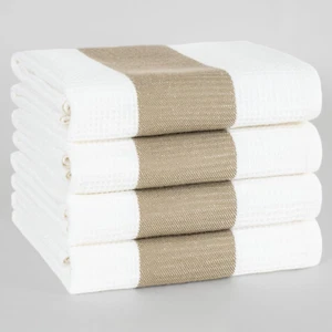 Dish Towels, 100% Cotton Dish Cloths for Kitchen, 4 Packed Soft Absorbent Quick - Picture 1 of 12