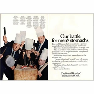 1967 Braniff Airlines: O ur Battle for Mens Stomachs Vintage Print Ad - Picture 1 of 1