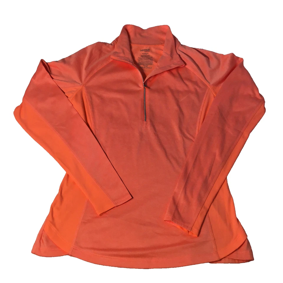Chaqueta Danskin Now Semi-Ajustada Dri-More Cuello Simulado 1/4 Cremallera Mujer Pequeña 4-6 Naranja Foto 1 de 4