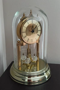 Bulova Anniversary QUARTZ Clock B8818 Tristan I Brass Finish 9" - no back WORKS! - Picture 1 of 8