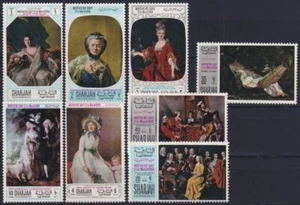 F-EX36766 SAUDI ARABIA SHARJAH MNH 1968 MOTHER DAY FRENCH ART PAINTING WOMAN. - Picture 1 of 1