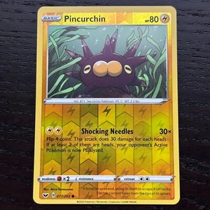 Pincurchin 077/202 Pokemon Sword & Shield Base Set Reverse Holo Common Card NM - Picture 1 of 2