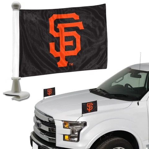 San Francisco Giants MLB Ambassador Car Flags Hood Trunk Set of 2 Cover