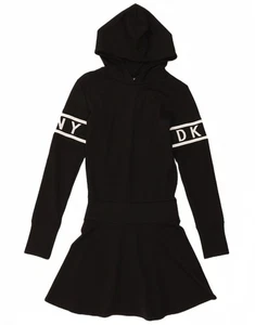DKNY Girls Long Sleeve Hoodie Jumper Dress 15-16 Years Medium Black DP19 - Picture 1 of 5