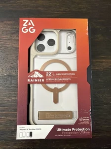 ZAGG Rainier ULT. Custodia protezione cavalletto iPhone 17 PRO MAX arenaria APERTA NUOVA - Foto 1 di 5