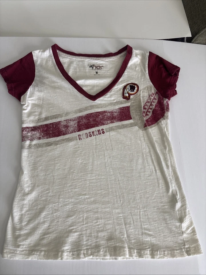 Camiseta vintage de los Washington Redskins con logotipo original para mujer material medio fino Foto 1 de 4