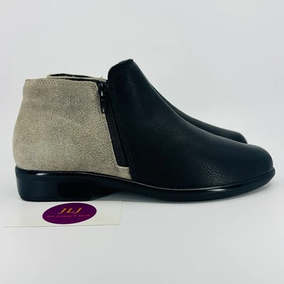 Botines cómodos Naot para mujer con casco suaves negros/beige moteado talla 37/6 EE. UU. Foto 1 de 4