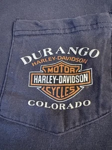 Harley Davidson T Shirt Mens XL Chalky Black Durango Colorado y2k VTG - Picture 1 of 9