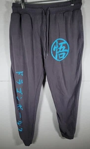 Dragon Ball Z Jogger Sweatpants Men's MEDIUM Graphic Pocket Logo Gray Blue - Picture 1 of 3