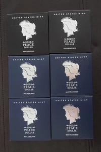 2023, 2024, 2025 P&S US Mint Peace Silver Dollars (all 6 w/OGP & COA) - Picture 1 of 8