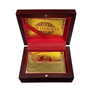 Spielkarten mit Holzetui und Zertifikat 999,9 Goldkarten 24k - Bild 1 von 2