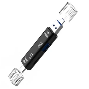 Plastic Type-C 5-in-1 OTG Card Reader Memory TF Card Reader OTG Adapter A - Photo 1/29