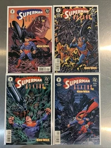 SUPERMAN ALIENS II: GOD WAR (2002) #1-4 SET COMPLETO DC DARK HORSE fumetti VF/NM - Foto 1 di 5