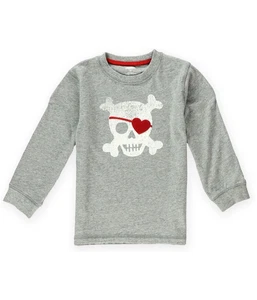 Gymboree Boys Heart Patch Embellished T-Shirt, Grey, 6-12 mos - Picture 1 of 1
