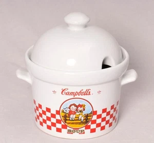 Campbells Soup Crock Tureen w Lid Planter Vintage 2000 Collectible Campbell Kids - Picture 1 of 5