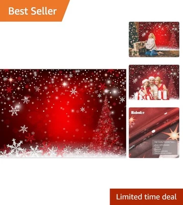 Telón de fondo rojo realista de Navidad de 7 pies x 5 pies para impresionantes sesiones de fotografía Foto 1 de 4