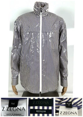 Chaqueta cortavientos ligera Z Zegna para hombre rayas medianas bombardero cremallera completa lluvia Foto 1 de 4