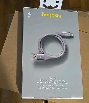 Heyday Lighting USB To USB-A 4 Ft Charger Gray, New Iphone Or Ipad - Image 1 of 4