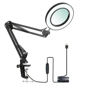 Neoglint Flexible Clamp-on Table Lamp with  8x Magnifier Working Studying Light - Picture 1 of 6